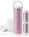 Papablic 360 CapsuleChill Breastmilk Cooler for 36H Safe Storage Portable Breast Milk Chiller for Working Mom 20oz Travel Cooler with 2pcs Stainless Steel Baby Bottles Sakura Pink - Image 2