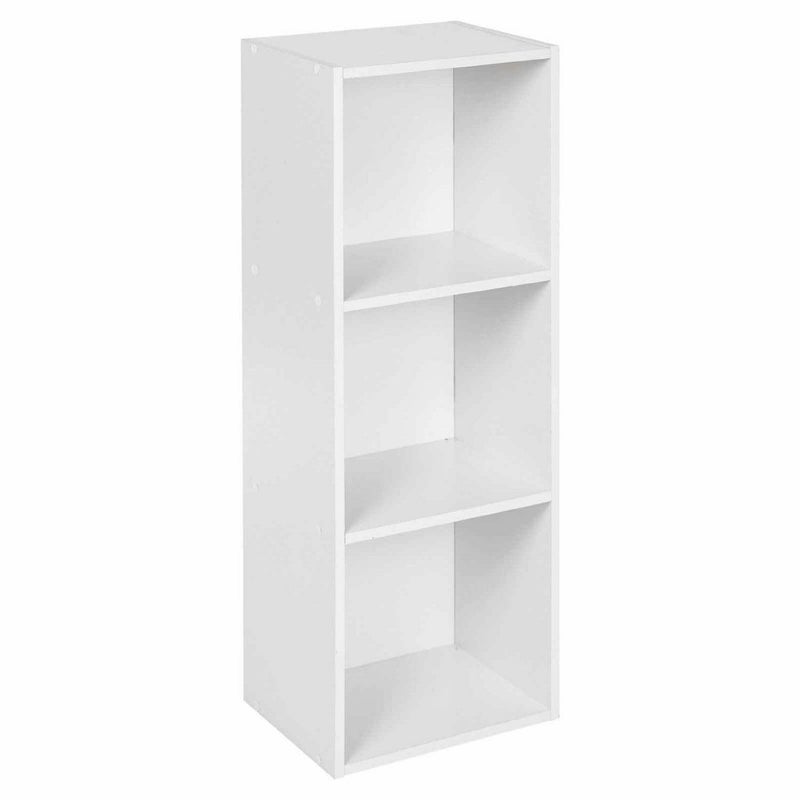 3 Shelf Wooden Bookcase, Modern Shelving Display and Storage Shelf Unit, Versatile Wood Bookshelf for Living Room, Bedroom, or Office, Freestanding (White) - Image 1