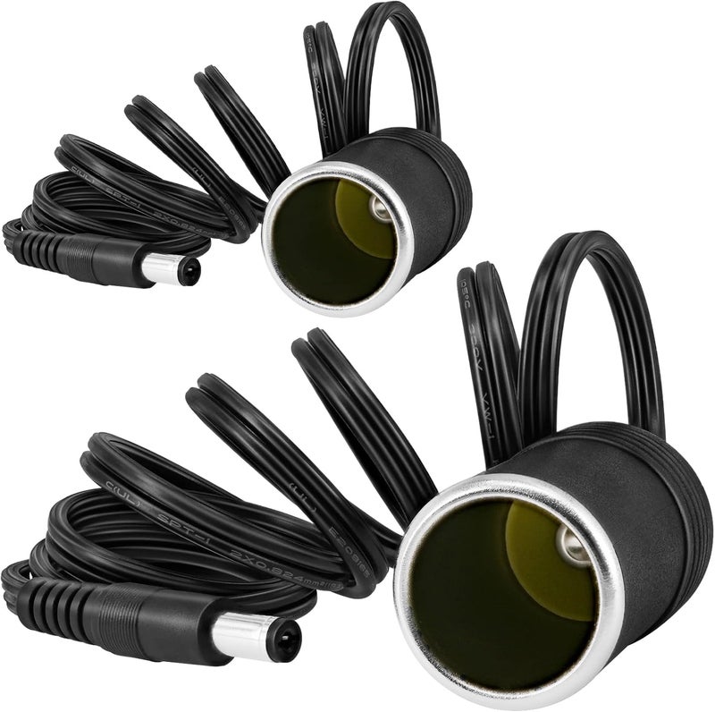 Yeebline 3ft Cigarette Lighter Power Supply Cable - 2-Pack - Image 1