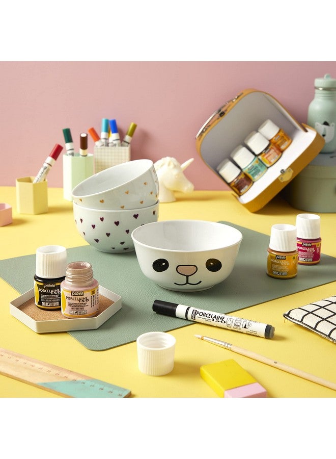 Pebeo Porcelaine 150 Assorted China Paint Bullet Tip Markers Anthracite Black Diy Arts & Crafts Supplies Fun For Kids Heat Resistant Finish Microwave & Dishwasher Safe Formula 1 Count (Pack Of 1) - Image 2