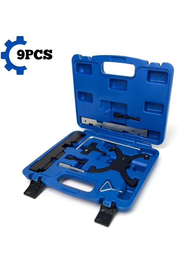9 Piece Engine Camshaft Timing Alignment Locking Tool Kit For Ford Fiesta Focus Fusion Escape Volvo S60 S80 V40 V60 V70 1.5 1.6L VCT With Storage Box - Image 1