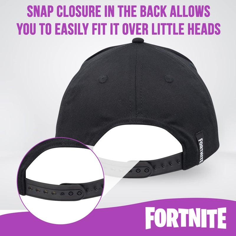 FORTNITE قبعة بيسبول فورتنايت للأولاد، قبعة مصنوعة بجودة عالية وقبعة ملائمة، قبعة بيسبول فورتنايت بحافة مسطحة بتصميم أنيق - Image 4