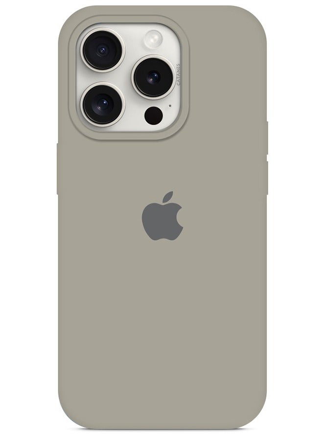 CATANES - iPhone 15 Pro Max Case Silicone Case Cover Durable and Anti Scratch Back Cover Titanium - Image 1