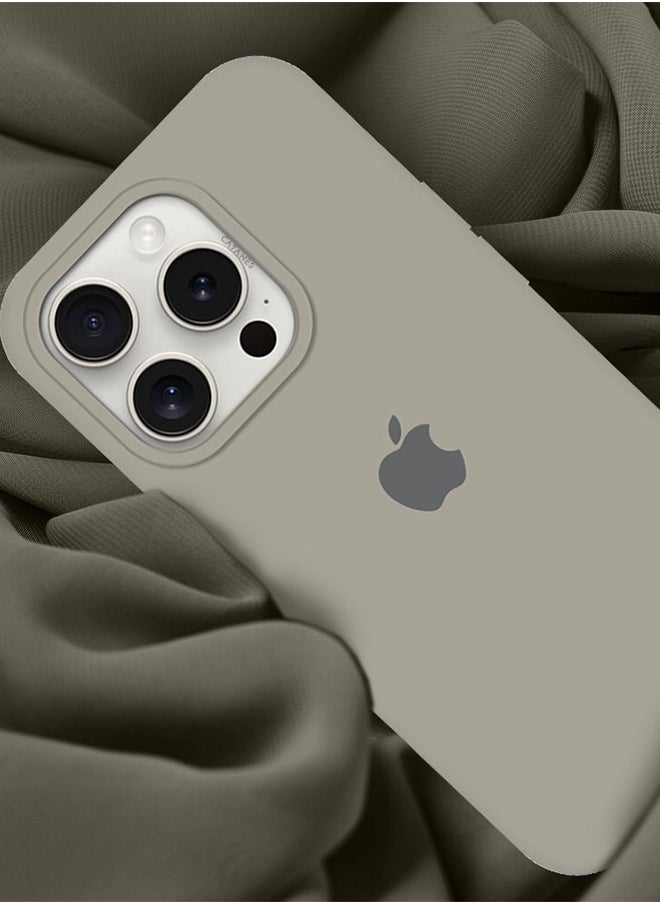 CATANES - iPhone 15 Pro Max Case Silicone Case Cover Durable and Anti Scratch Back Cover Titanium - Image 1