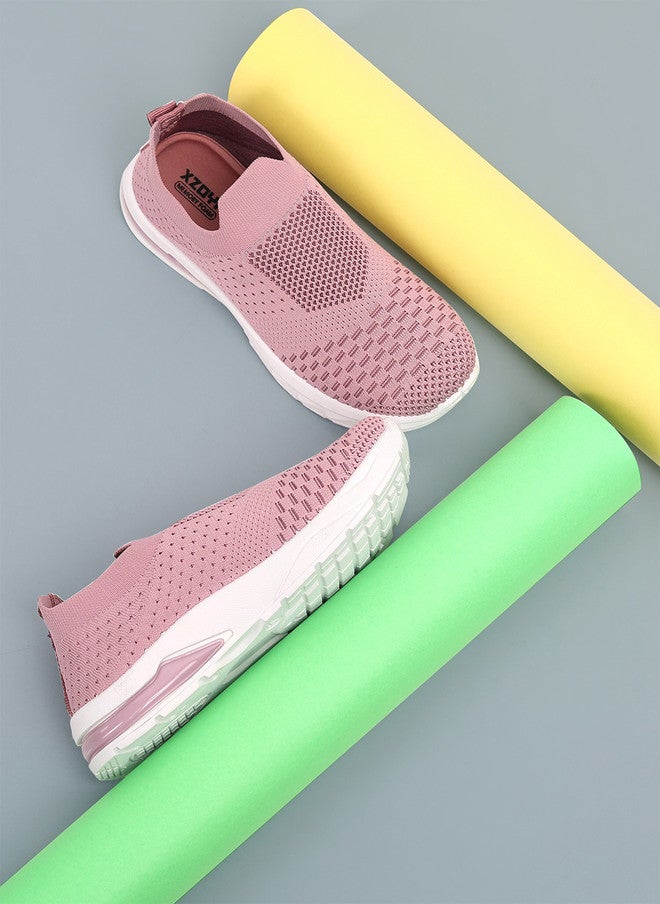 KATS Girls Lightweight Slip-On Sneakers with Perforations in Peach - Image 1