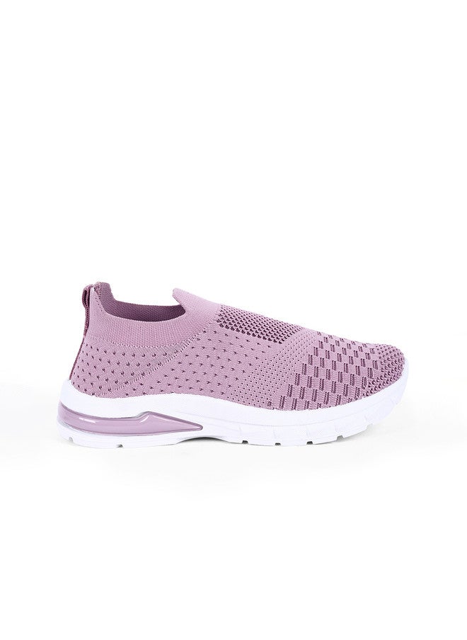 KATS Girls Lightweight Slip-On Sneakers with Perforations in Peach - Image 3