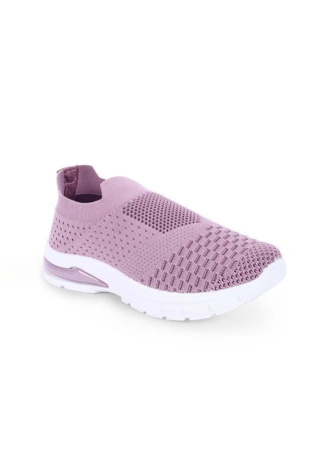 KATS Girls Lightweight Slip-On Sneakers with Perforations in Peach - Image 2
