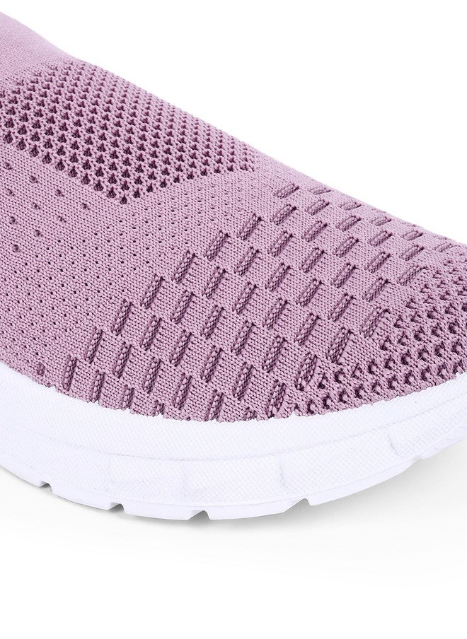 KATS Girls Lightweight Slip-On Sneakers with Perforations in Peach - Image 5