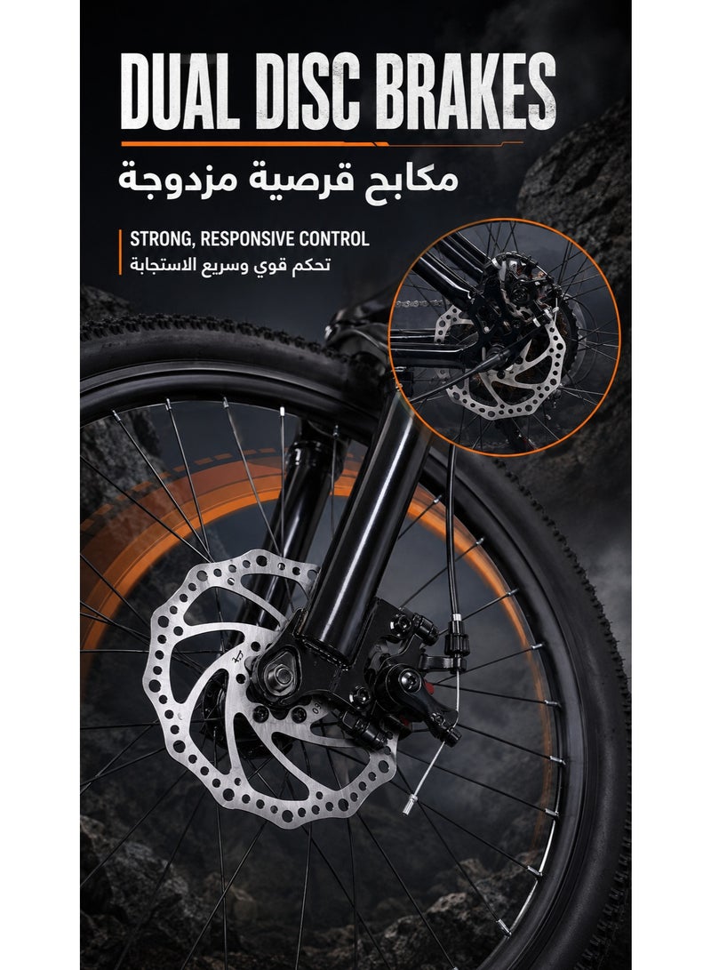 RUIYADA 26 Inch Folding Mountain Bike, 21 Speed Full Suspension Foldable Mountain Bicycle with Dual Disc Brake, High Carbon Steel Frame Portable Off‑Road Bike, Adult Fold‑up Cycling Bicycle for Outdoor Mountain Riding Urban Commuter Daily Travel - Image 3