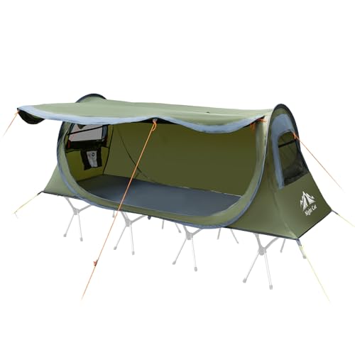 Night Cat Pop-up Camping Tent: 1 Person Tent Waterproof Instant Easy Setup Tunnel Tent Fits for Camping Cot (Excluded) - Image 1
