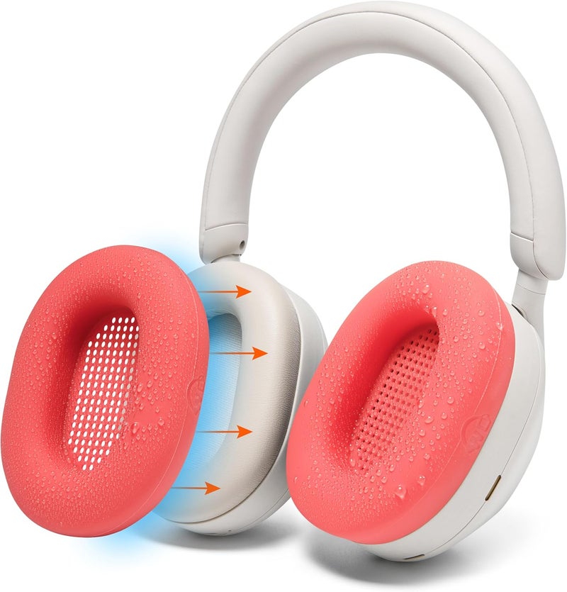 WC SweatZ XM5 - أغطية أذن واقية لسماعات Sony WH1000XM5 من WC | متوافقة فقط مع سماعات Sony XM5 فوق الأذن | مقاومة للعرق وقابلة للغسل بسهولة | أحمر - Image 1