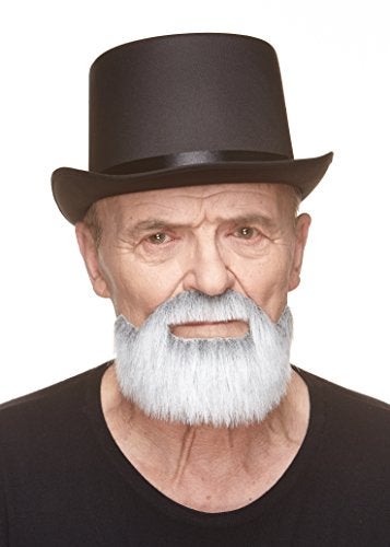 Mustaches Self Adhesive, Novelty, Short Boxed Fake Beard, False Facial Hair, Costume Accessory for Adults, Gray with White Color - Image 4