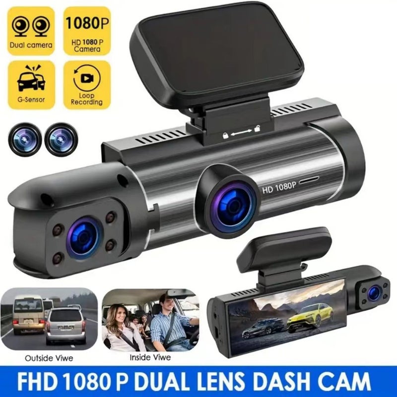 1080P DVR Dash Camera Front & Inside Dual Camera Driving Recorder with 3.16 Inch IPS Screen 170° Wide Angle Support Clear Night-Vision Collision Locking and Loop Recording - Image 2