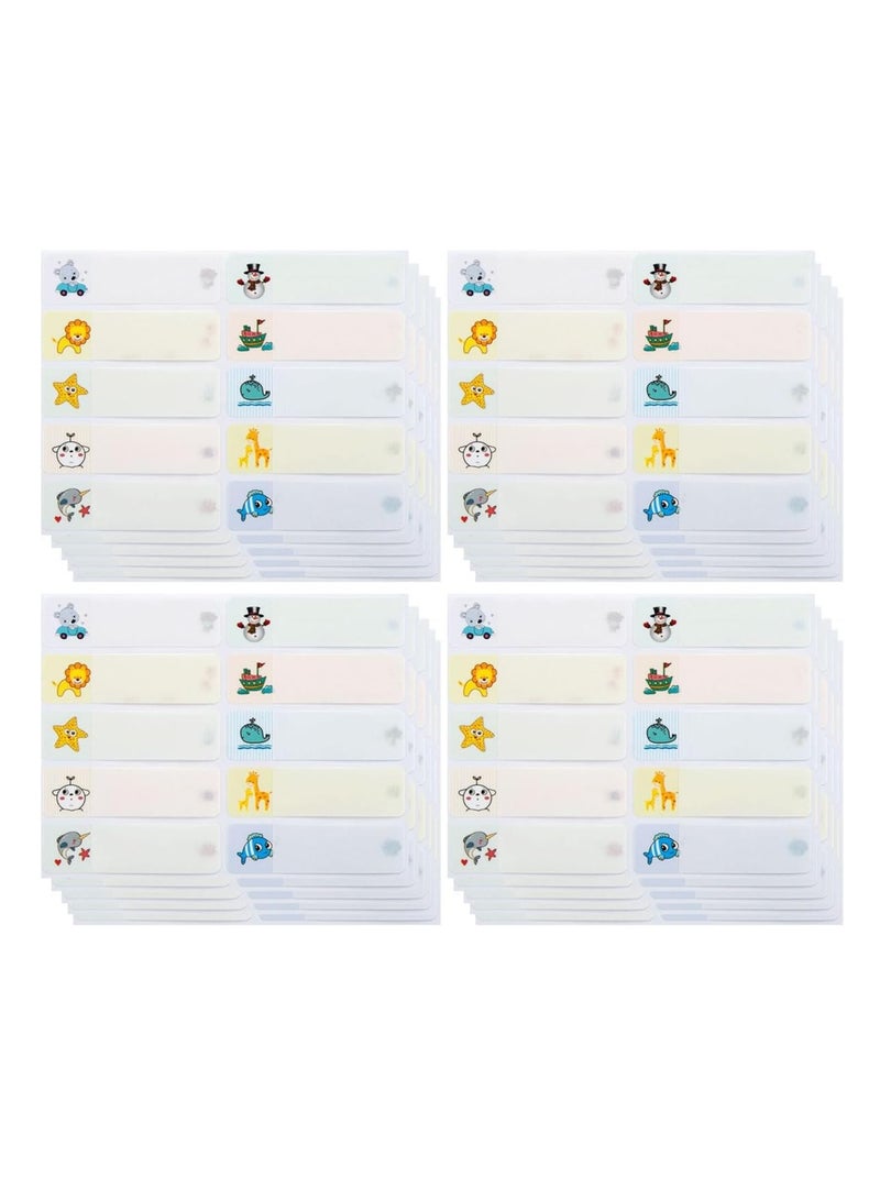 ECVV 200 قطعة ملصقات زجاجات الأطفال، ملصقات زجاجات الأطفال ذاتية اللصق والمقاومة للماء: مثالية لحضانات الأطفال والمدارس وتنظيم المنزل مع طباعة كرتونية رائعة - Image 1