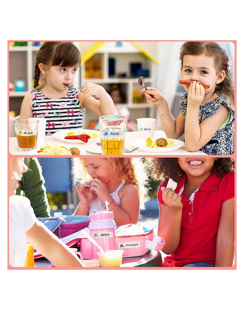 ECVV 200 قطعة ملصقات زجاجات الأطفال، ملصقات زجاجات الأطفال ذاتية اللصق والمقاومة للماء: مثالية لحضانات الأطفال والمدارس وتنظيم المنزل مع طباعة كرتونية رائعة - Image 5