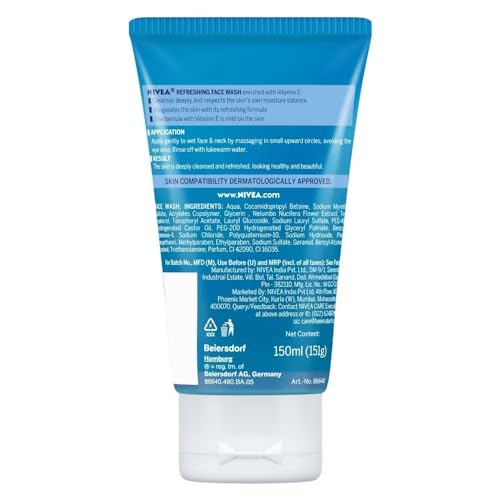 Nivea Refreshing Face Wash Normal Skin With Vitamin E 150ml 507 Fl Oz - Image 3