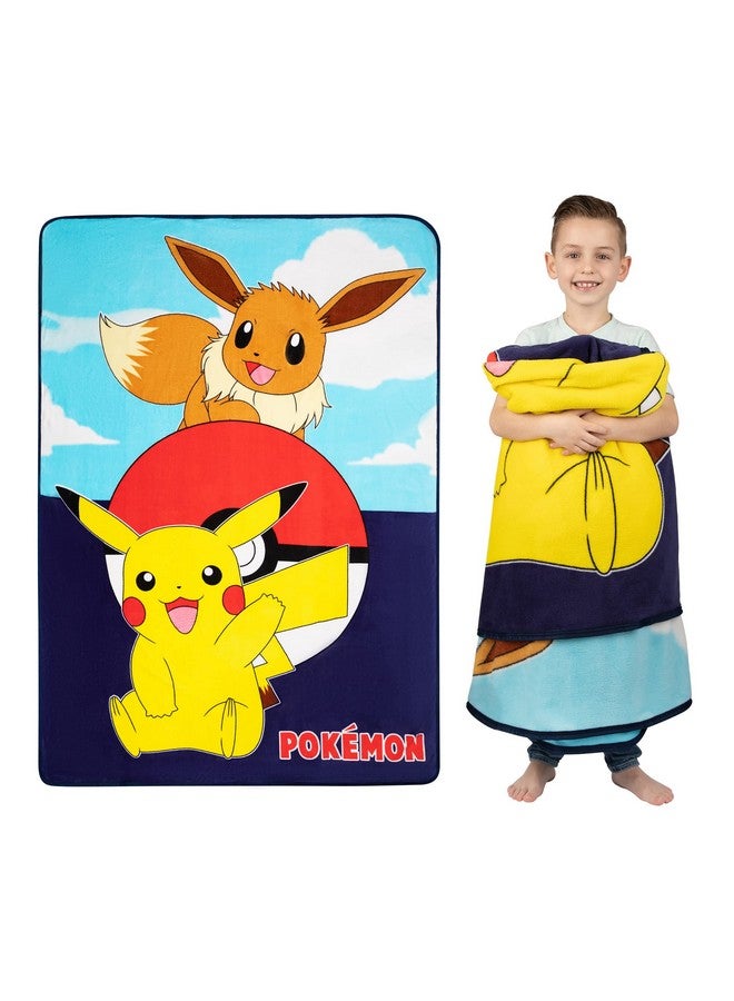 Franco Franco Kids Bedding Super Soft Plush Micro Raschel Blanket, 62 in x 90 in, Pokemon - Design may vary  - Image 1