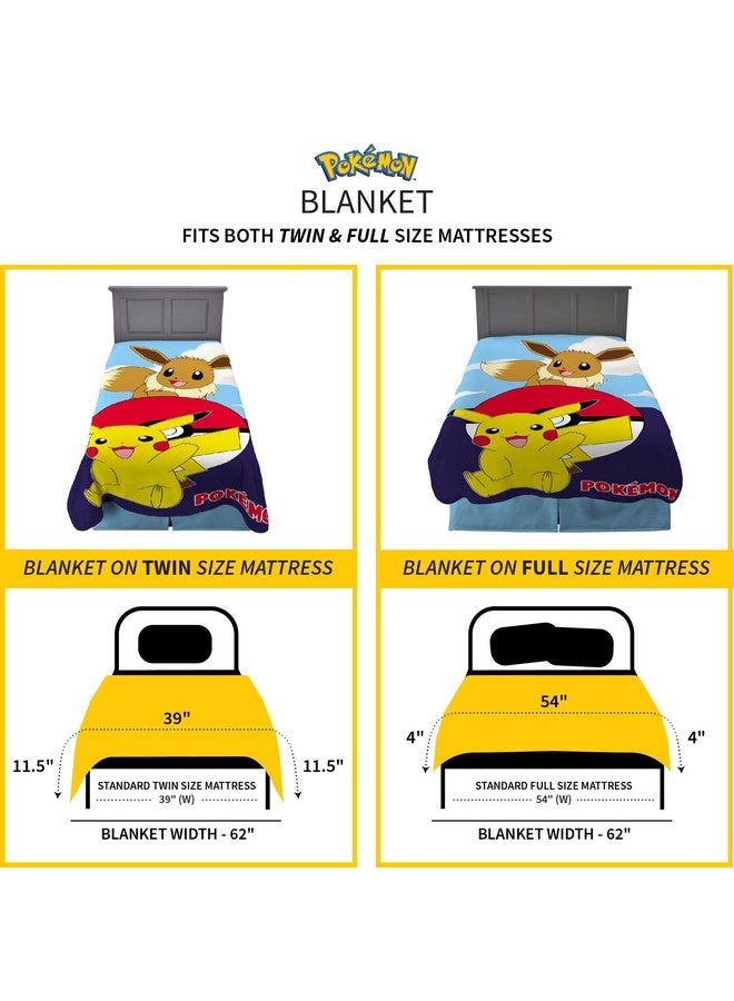 Franco Franco Kids Bedding Super Soft Plush Micro Raschel Blanket, 62 in x 90 in, Pokemon - Design may vary  - Image 4