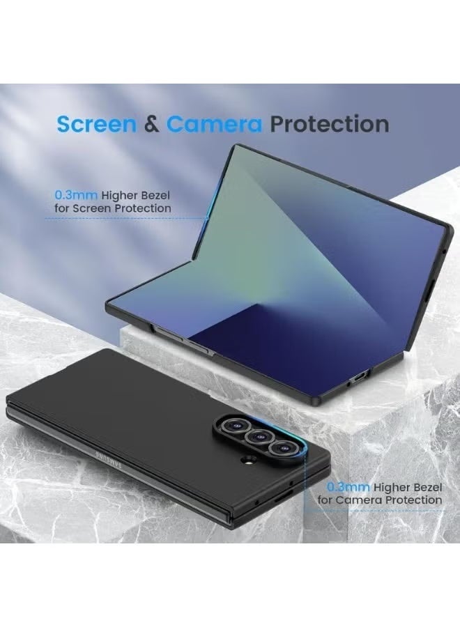 ELTRAZONE Z Fold 6 Full Body Case with Built-in Screen Protector – Matte Slim Hard PC Protective Cover, Shock-Resistant Slim Fit Folding Phone Case with Anti-Scratch Finish & Precision Cutouts (Black) - Image 3