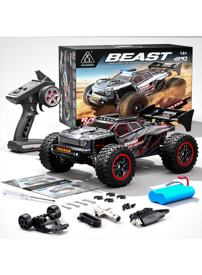 Beast SG316 Remote Control Brushless High-speed Off-road Vehicle 1:16 Scale Professional Climbing Car Remote Control Four-wheel Drive Toy-Color:Sg316max+color Box [brushless Version]