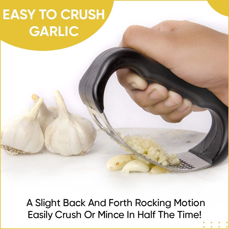 KHEDU FAB Khedu Fab Stainless Steel Garlic Presser Garlic Press Crusher for Kitchen Ginger Presser for Kitchen Garlic Crusher for Kitchen Black Pack of 1 - Image 5