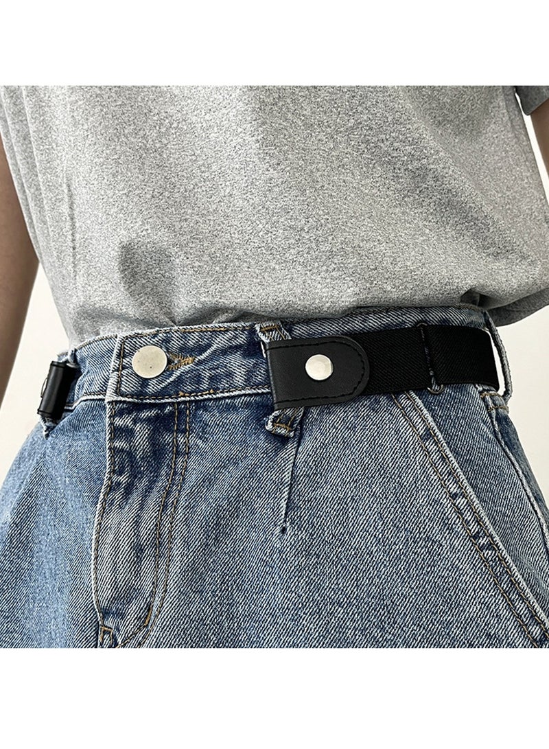 3pcs Men Outdoor Causual Elastic Invisible Belt Weave Adjustable No Buckle Comfortable Stripe Buckless Solid Tactical Belts For Father  - Image 2