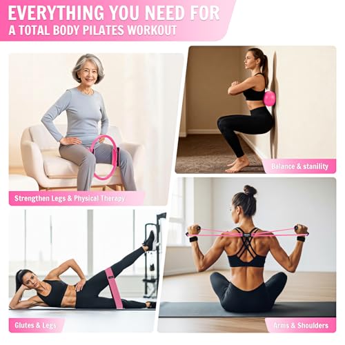 UZTUGG Pilates Essentials Kit for Women, at Home Workout Equipment with Mini Ball, Pilates Ring, Fabric Resistance Bands, Figure 8 Resistance Bands, Exercise Starter for Strength, Toning, Flexibility - Image 3