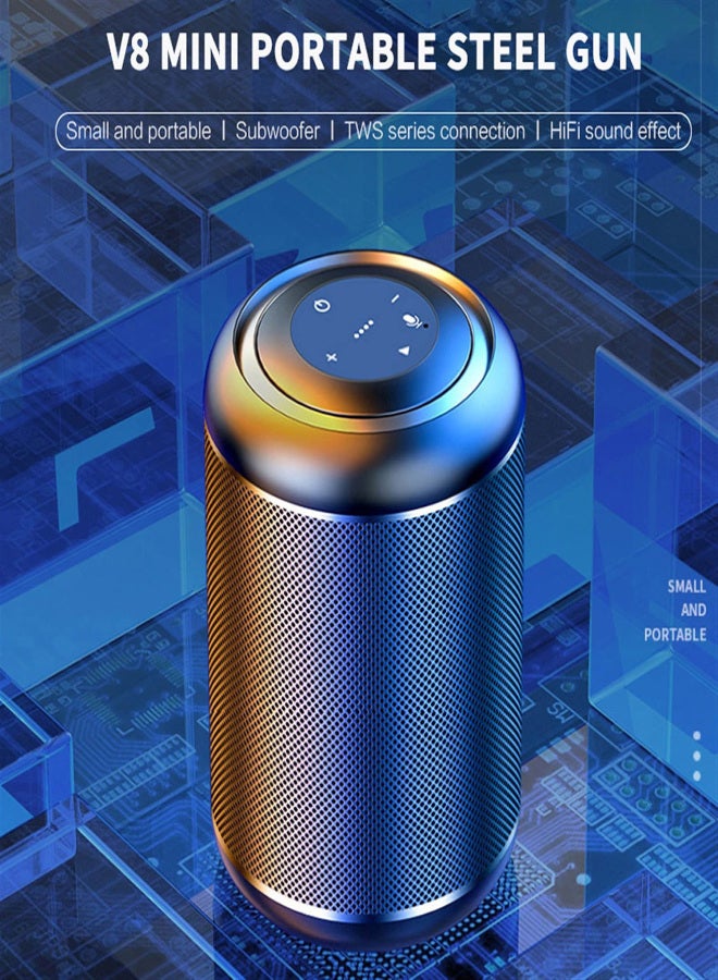 MC V8 Portable Bluetooth Speaker Wireless 3D Stereo Waterproof Outdoor 20 Hours Playtime TWS Speaker for Home and Party - Image 4