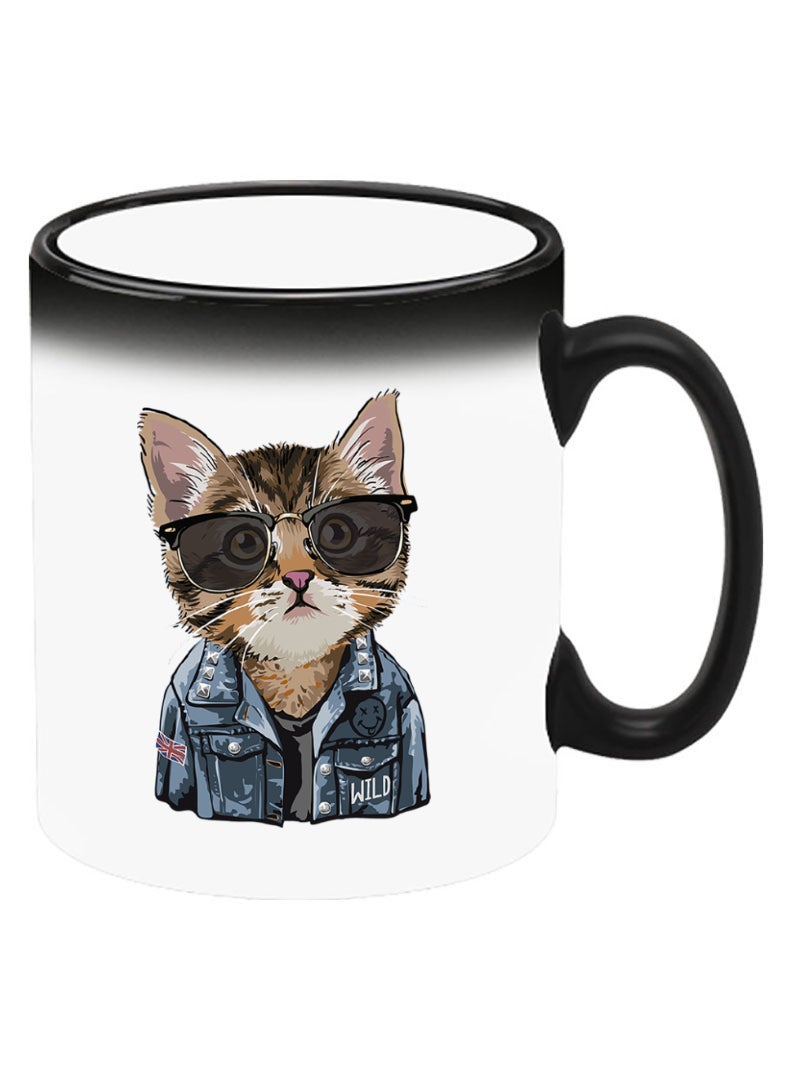 Theodor Color Changing Heat Sensitive Ceramic Mug, Image Revealed When HOT Liquid is Added! swag cat - Image 2