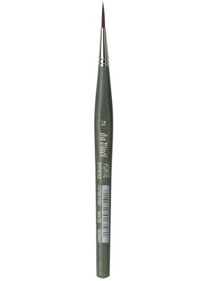da Vinci Modeling Series 263 Forte Gaming and Craft Brush, Pointed Liner/Rigger Extra-Strong Synthetic with Blue-Green Handle, Size 2 (263-02) - Image 1
