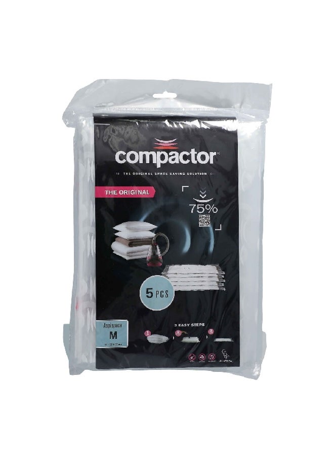 COMPACTOR 5-Piece Space-Saving Vacuum Bag Set Clear 0.2 x 90 x 55 cm RAN7368  - Image 2
