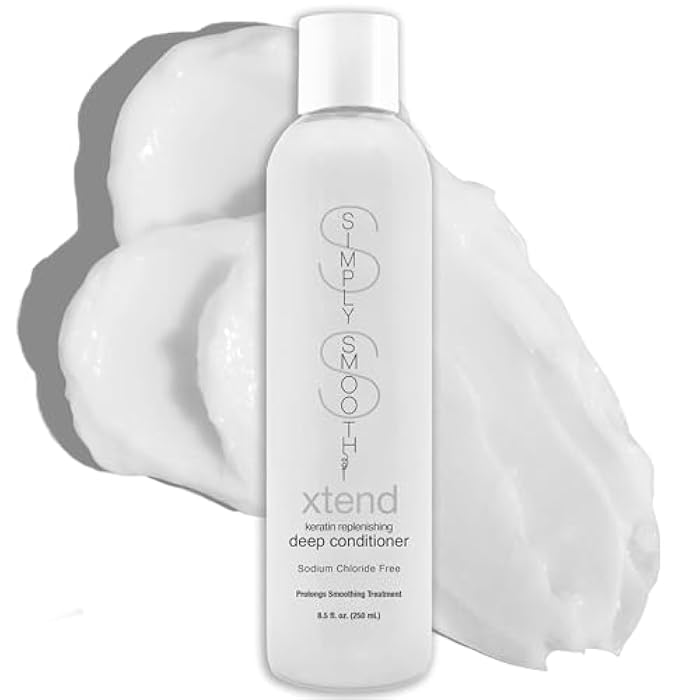 SIMPLY SMOOTH Xtend Keratin Deep Conditioner – Lightweight Hydrating Hair Mask for Dry, Damaged, Color-Treated, Curly, and Keratin-Treated Hair – Frizz Control, Repair, Softness, Shine, 8.5 oz - Image 1