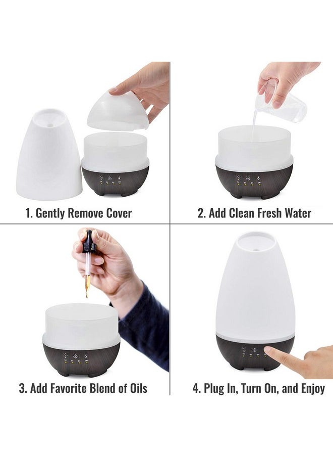 HealthSmart Essential Oil Diffuser Cool Mist Humidifier And Aromatherapy Diffuser Fsa Hsa Eligible With 500Ml Tank For Large Rooms Adjustable Timer Mist Mode And 7 Led Light Colors White  - Image 3