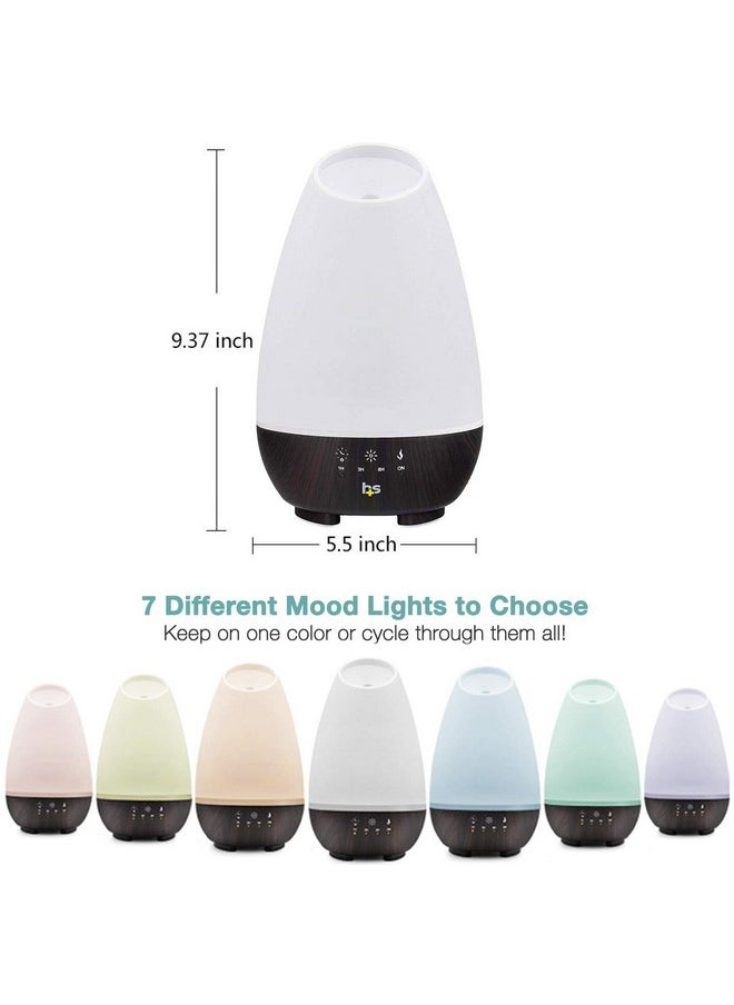 HealthSmart Essential Oil Diffuser Cool Mist Humidifier And Aromatherapy Diffuser Fsa Hsa Eligible With 500Ml Tank For Large Rooms Adjustable Timer Mist Mode And 7 Led Light Colors White  - Image 2