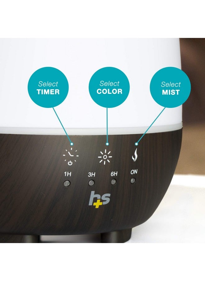HealthSmart Essential Oil Diffuser Cool Mist Humidifier And Aromatherapy Diffuser Fsa Hsa Eligible With 500Ml Tank For Large Rooms Adjustable Timer Mist Mode And 7 Led Light Colors White  - Image 5