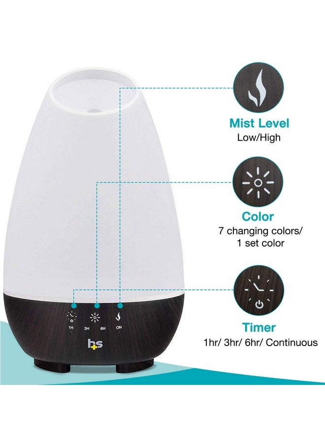 HealthSmart Essential Oil Diffuser Cool Mist Humidifier And Aromatherapy Diffuser Fsa Hsa Eligible With 500Ml Tank For Large Rooms Adjustable Timer Mist Mode And 7 Led Light Colors White  - Image 4