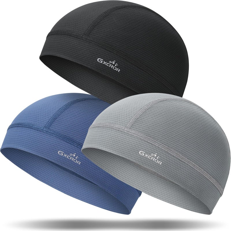 GXCROR 3 Pack Cooling Skull Cap with Sweat-Wicking & Anti-Odor Technology Quick-Dry Helmet Liner for Cycling Motorcycle - Image 1