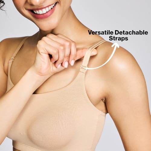 NYKD (NYB165 Cotton Non Padded & Non Wired Full Coverage Slip On T-Shirt Bra for Women | Easy Breezy Soft Fabric with Hidden Shaper Sling for No Side Bulge & Detachable Strap - Sand - Image 4