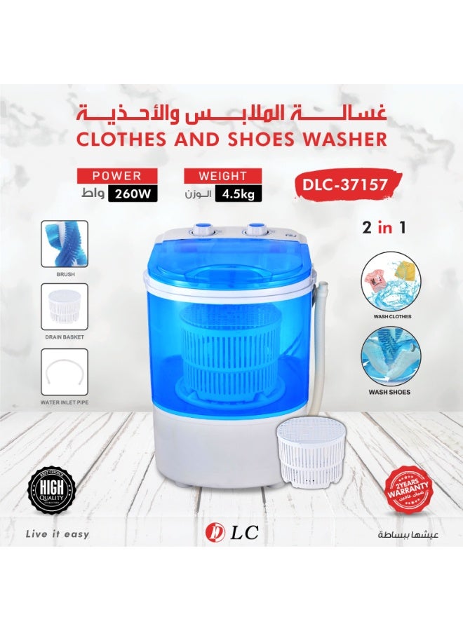 LC DLC 2-in-1 Clothes and Shoes Washer 260W – Portable Washing Machine – Model DLC-37157 - Image 1