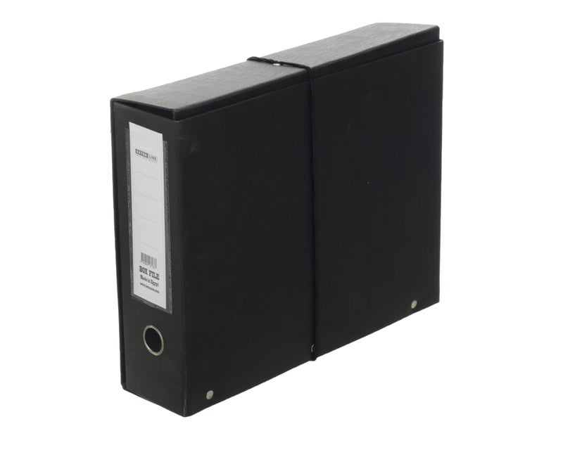 Extra Line Document Storage Box with Ring durable office box designed for files records and easy document access Black - Image 1
