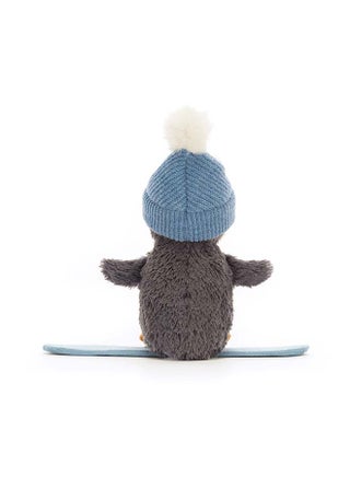 Peanut Penguin Snowboarding 18cm Plush – Cute Winter Penguin Toy with Soft Knitted Hat, Snowboard Accessory, Collectible Plush for Kids, Nursery Decor, Sitting Height 11cm - view 4