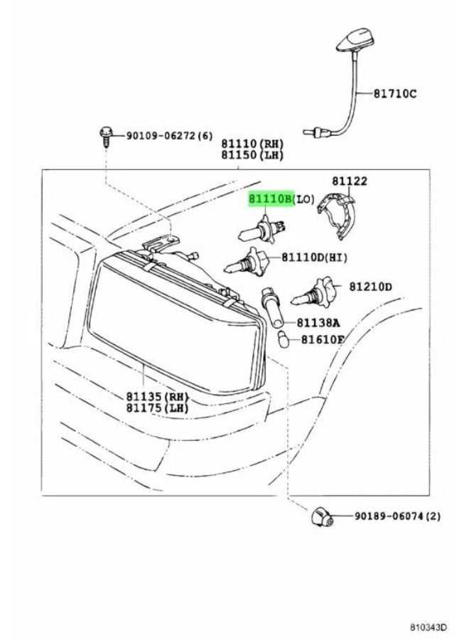 TOYOTA Genuine Toyota Part 90981-13058 Fog Light Bulb, Headlight Bulb - Image 3