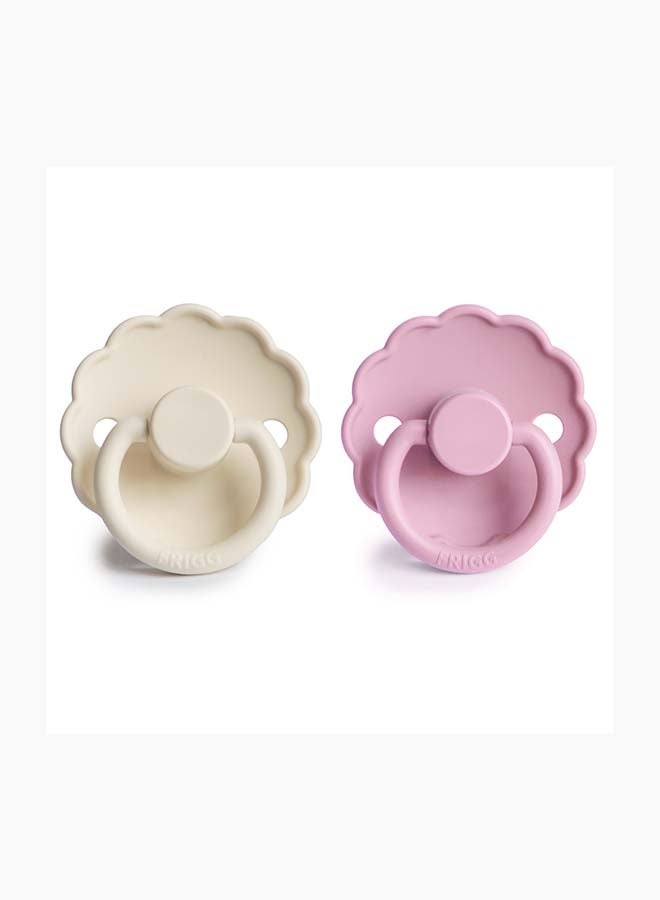 FRIGG لهاية FRIGG Daisy من اللاتكس للأطفال 0-6 أشهر 2-Pack كريمي/لوبين - الحجم 1 - Image 1