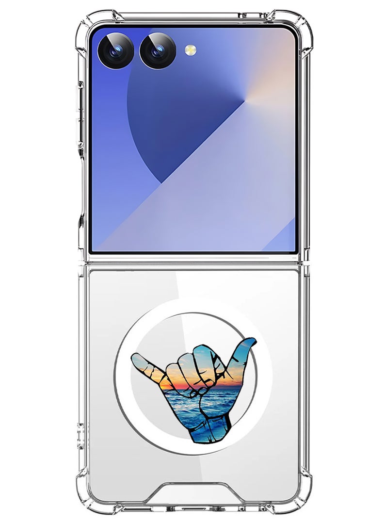 Theodor Magnetic Case for Samsung Galaxy Z Flip 7 Compatible with MagSafe Wireless Charging, Shockproof Phone Bumper Cover Hand - Image 1