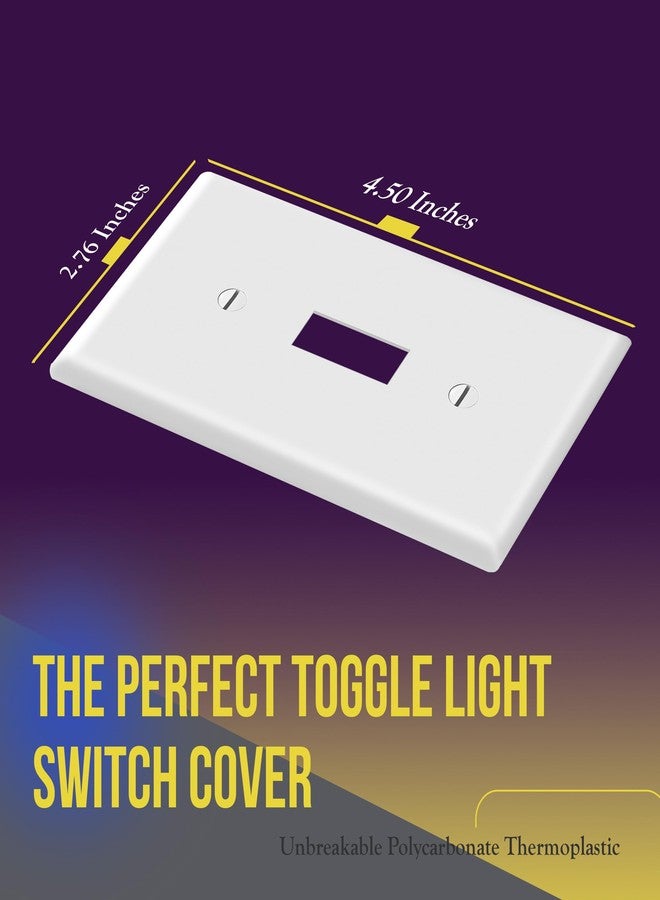 ENERLITES (1 Gang, White) - Enerlites 8811-W Toggle Light Switch Wall Plate, Standard Size 1-Gang, Polycarbonate Thermoplastic, White - Image 2
