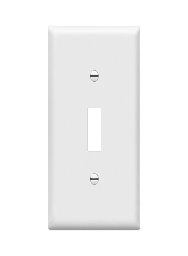 ENERLITES (1 Gang, White) - Enerlites 8811-W Toggle Light Switch Wall Plate, Standard Size 1-Gang, Polycarbonate Thermoplastic, White - Image 1