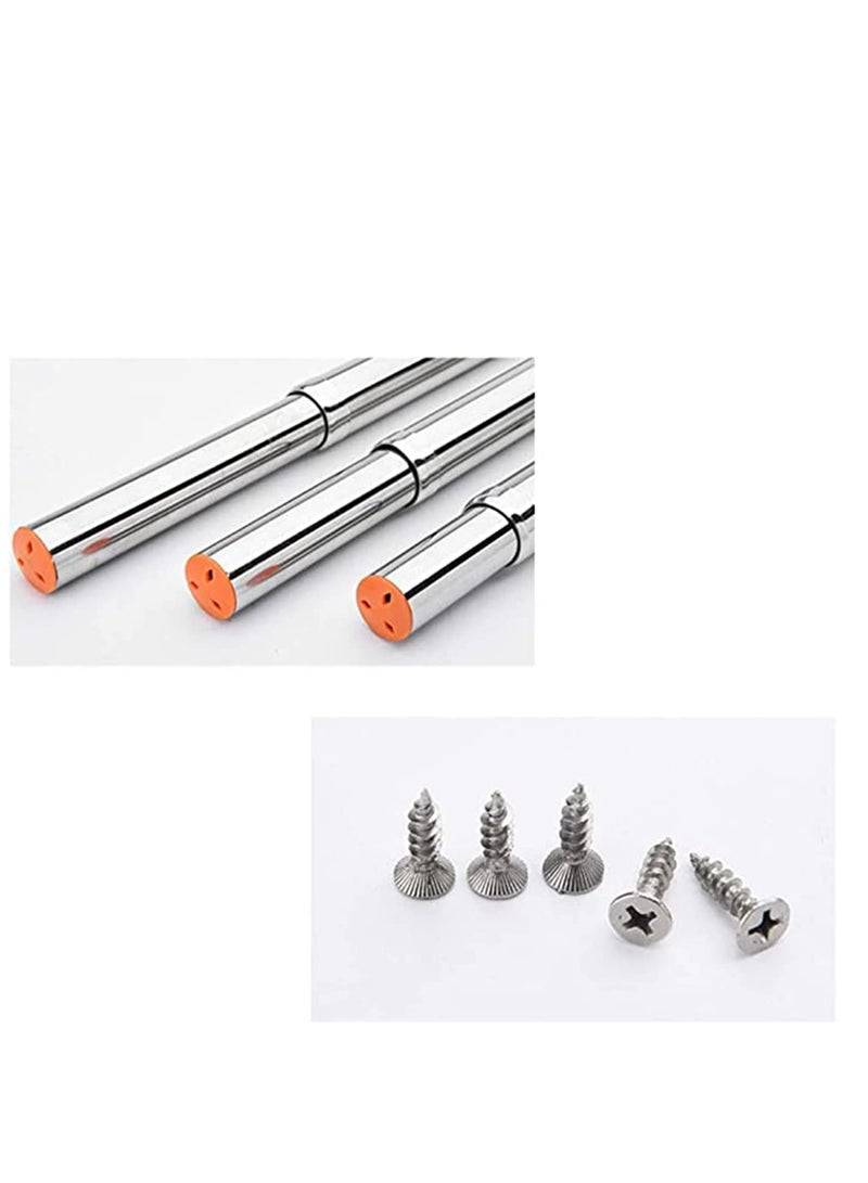 KASTWAVE Telescopic Closet Pole 48-80 cm Stainless Steel Thickened Adjustable Wardrobe Hanging Rod for Home - Image 5