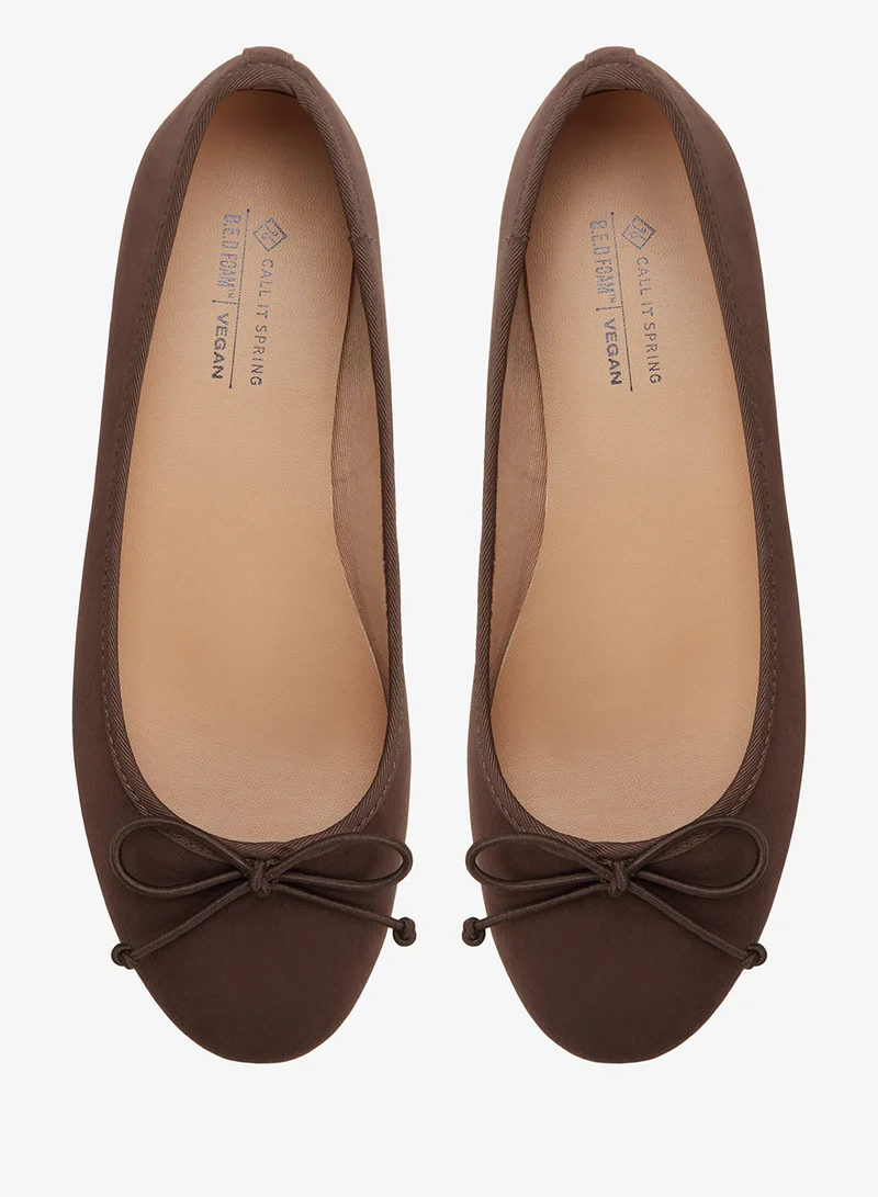 Call it Spring DARK BROWN Hunny Ballerinas for Women | Best Price UAE