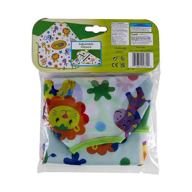 Crayola My 1st Art Smock Apron for Kids 12M , Adjustable Velcro, Reusable & Easy-to-Clean Multi-Color Design - Image 4