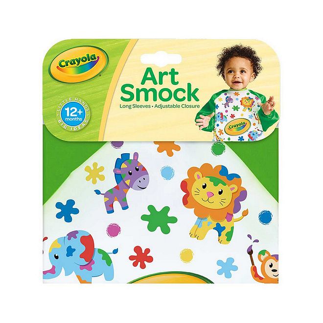 Crayola My 1st Art Smock Apron for Kids 12M , Adjustable Velcro, Reusable & Easy-to-Clean Multi-Color Design - Image 1